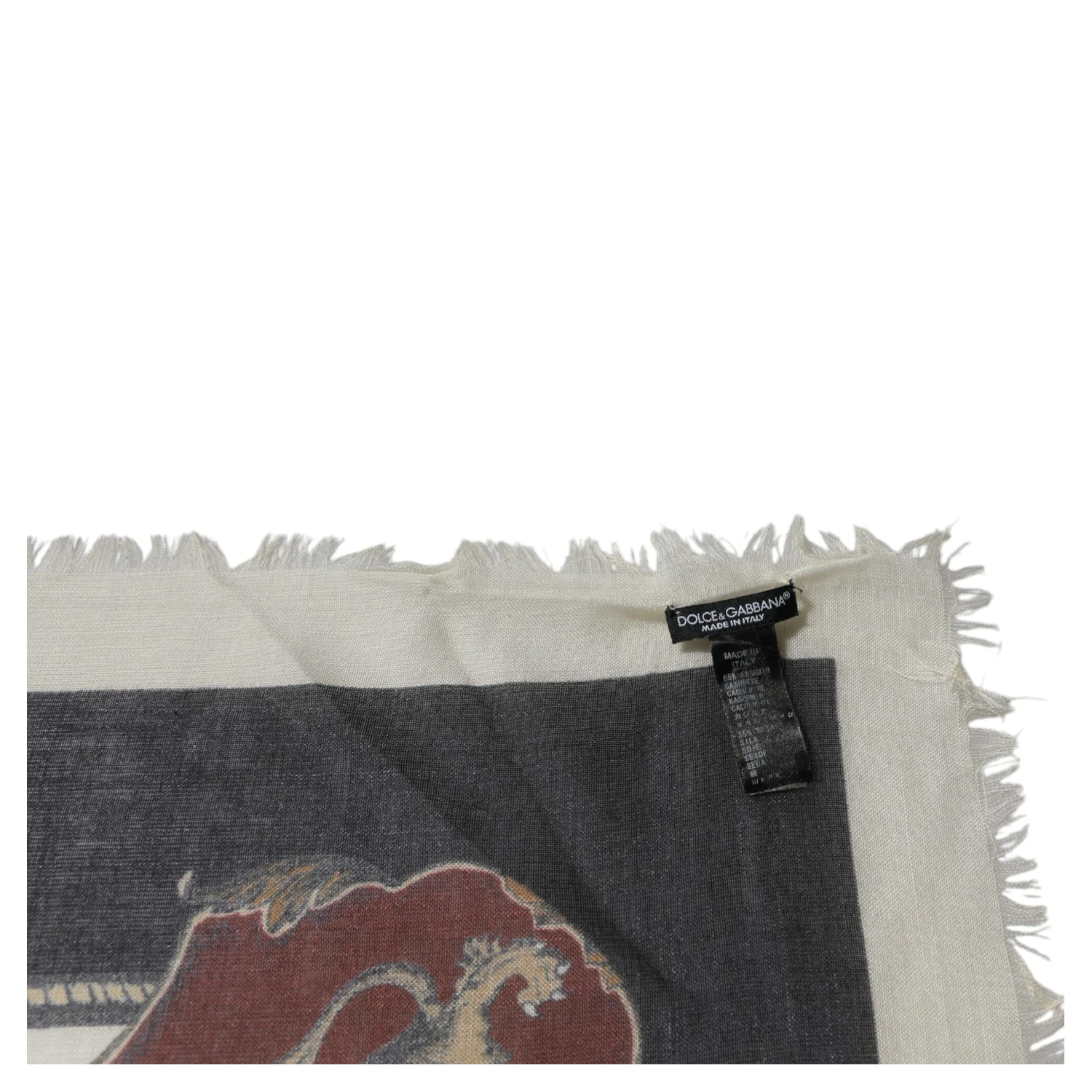 Multicolor Printed Cashmere Foulard Scarf