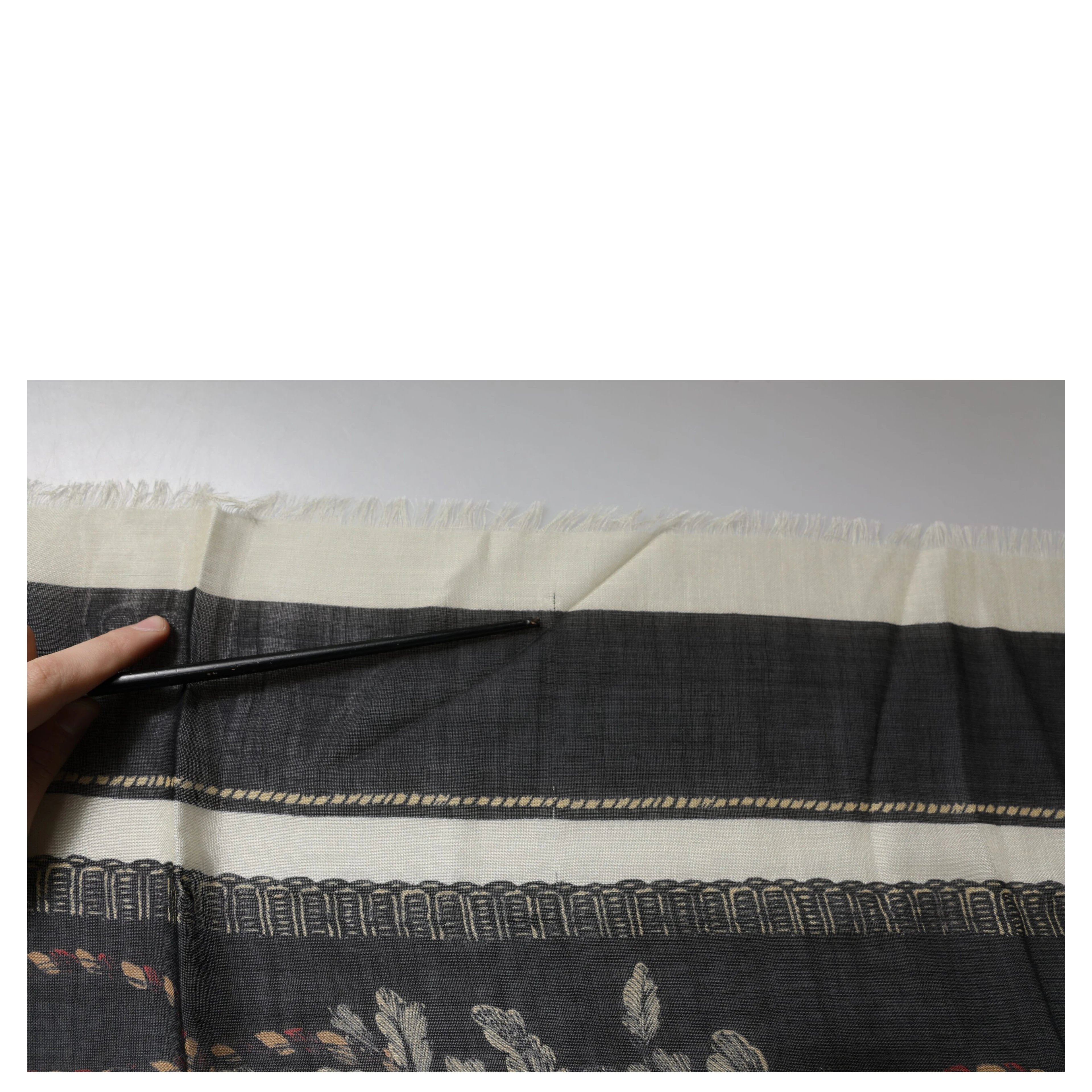 Multicolor Printed Cashmere Foulard Scarf