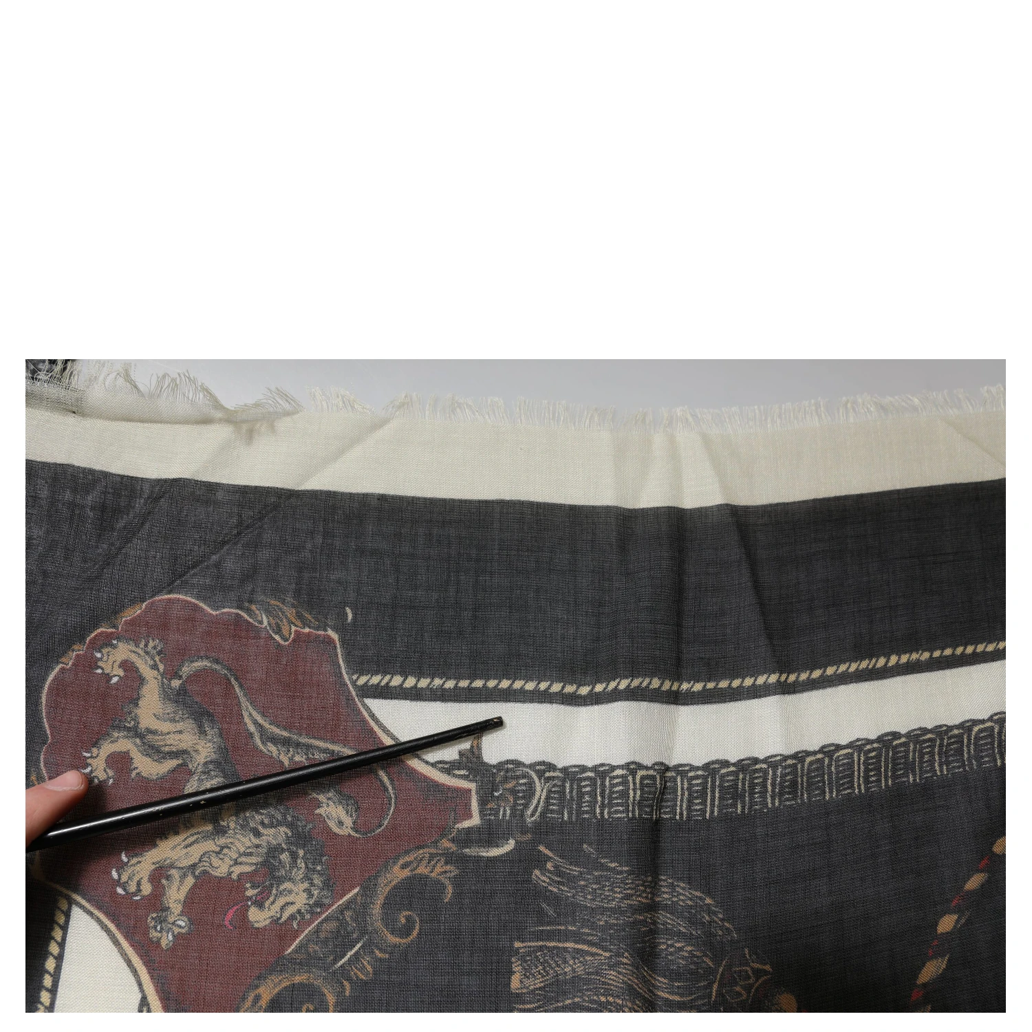 Multicolor Printed Cashmere Foulard Scarf