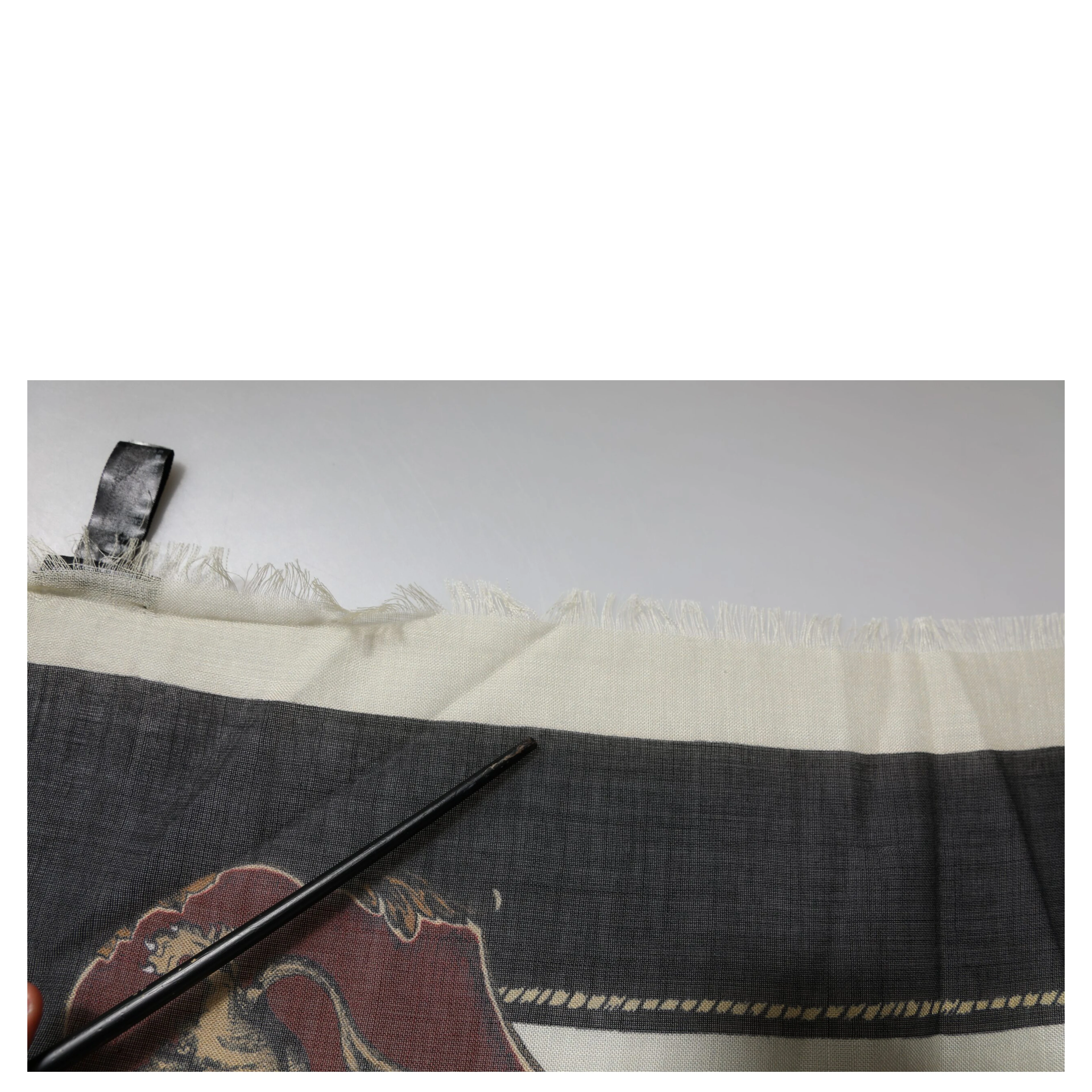 Multicolor Printed Cashmere Foulard Scarf