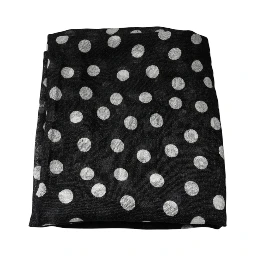 Black White Polka Dots Fringes Wrap Scarf