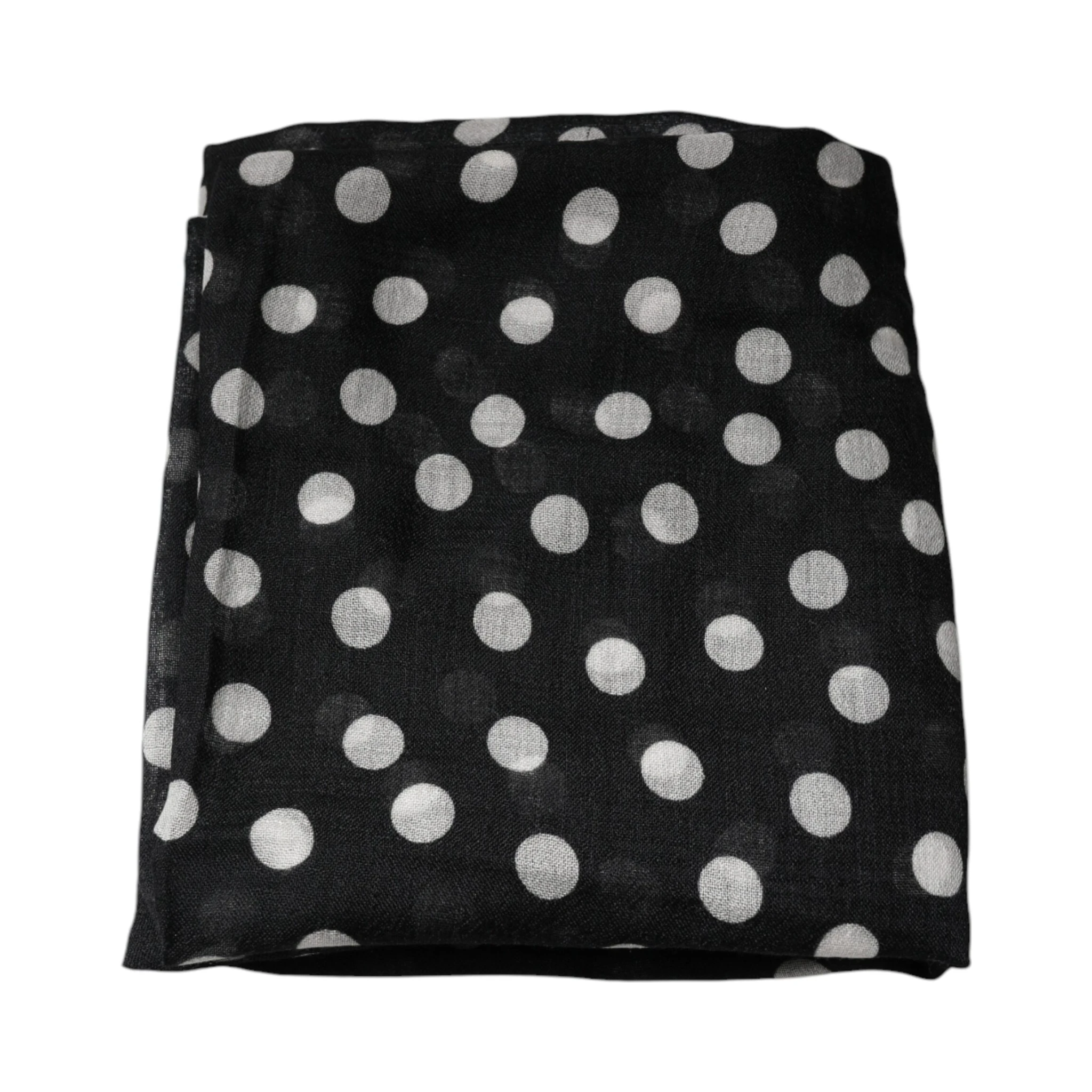 Black White Polka Dots Fringes Wrap Scarf