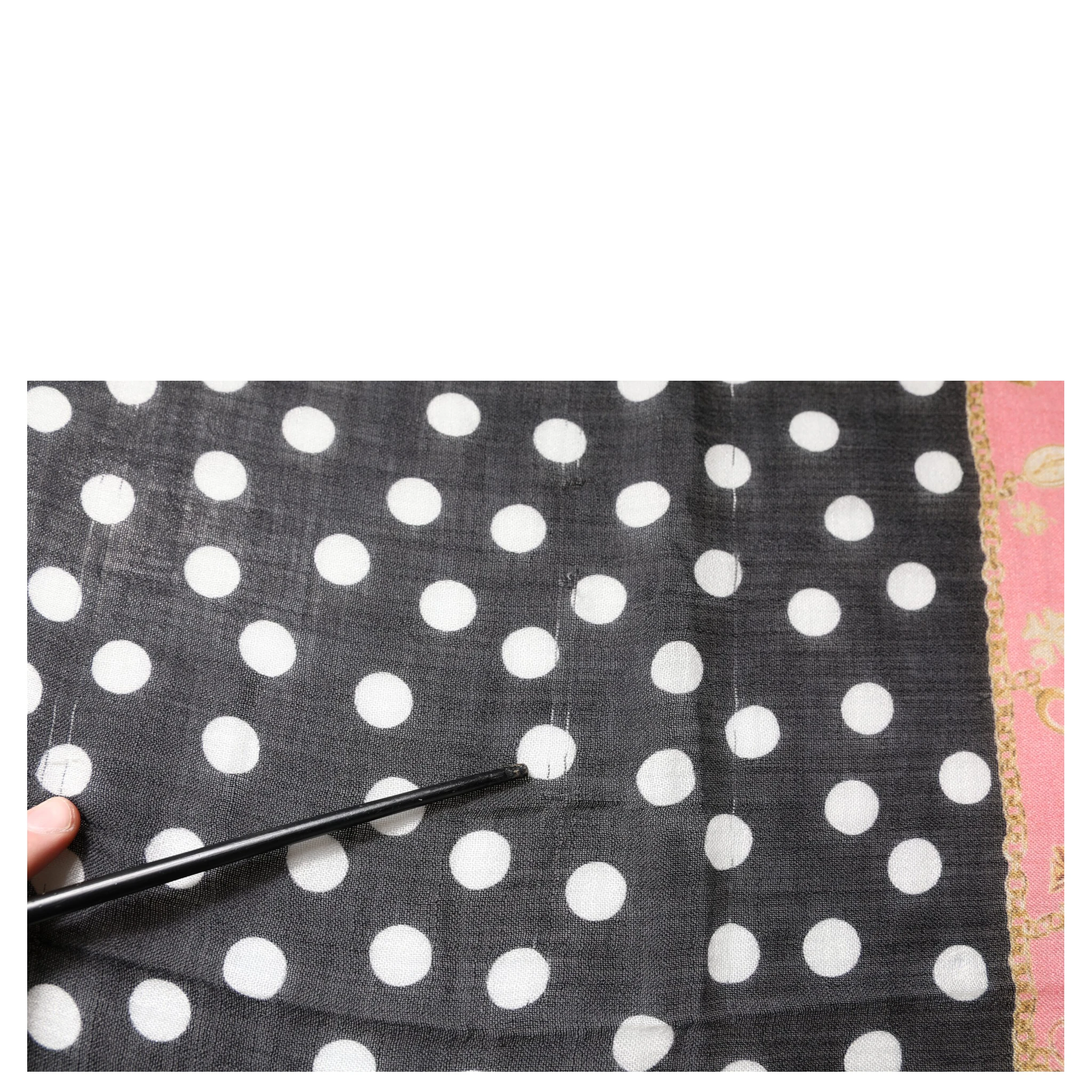 Black White Polka Dots Fringes Wrap Scarf