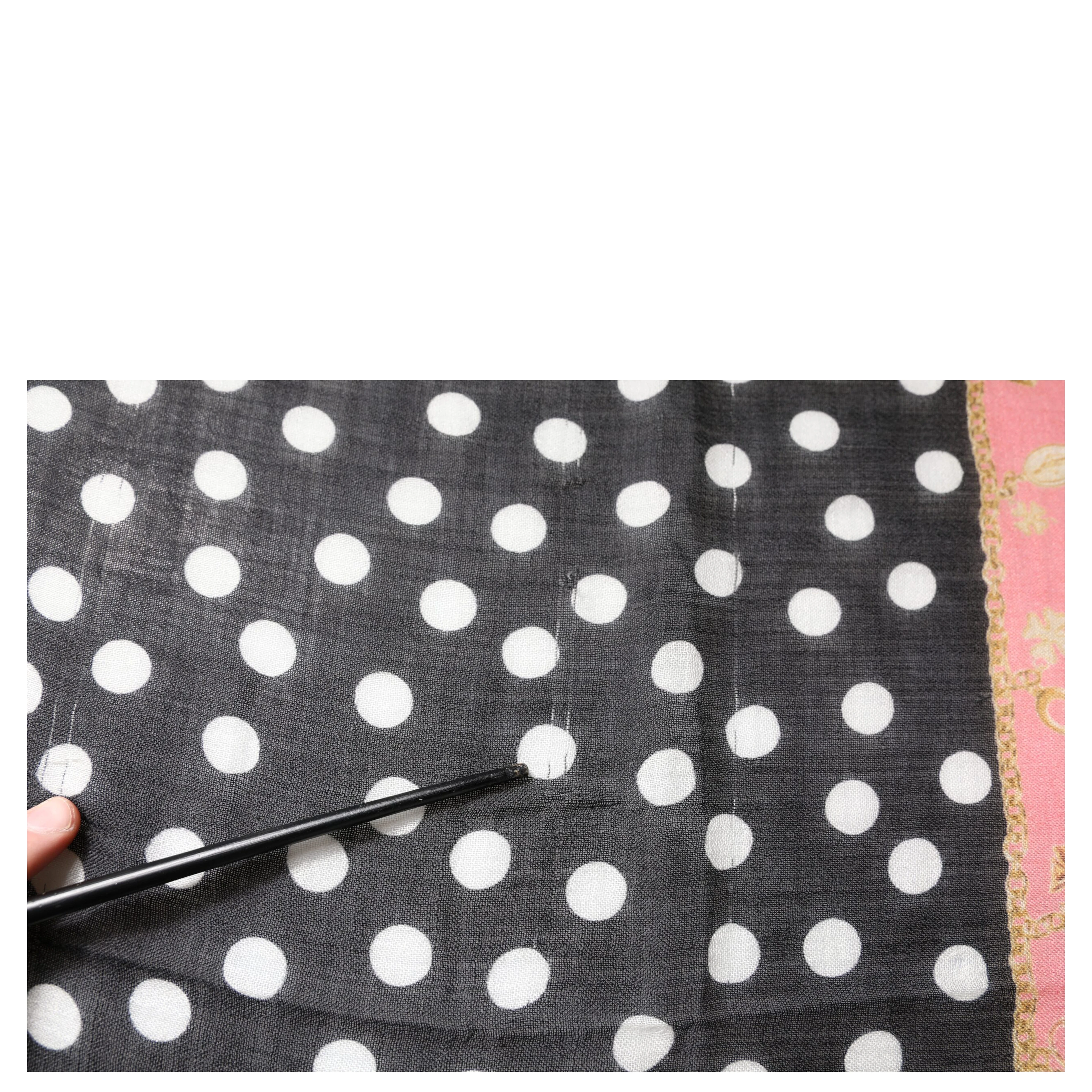 Black White Polka Dots Fringes Wrap Scarf