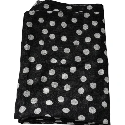 Black White Polka Dots Fringes Wrap Scarf