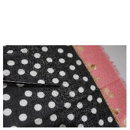 Black White Polka Dots Fringes Wrap Scarf