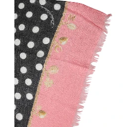 Black White Polka Dots Fringes Wrap Scarf