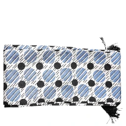White Blue Polka Dotted Silk Skinny Scarf