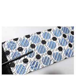 White Blue Polka Dotted Silk Skinny Scarf