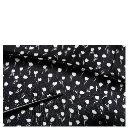 Black Floral Silk Square Wrap Shawl Scarf