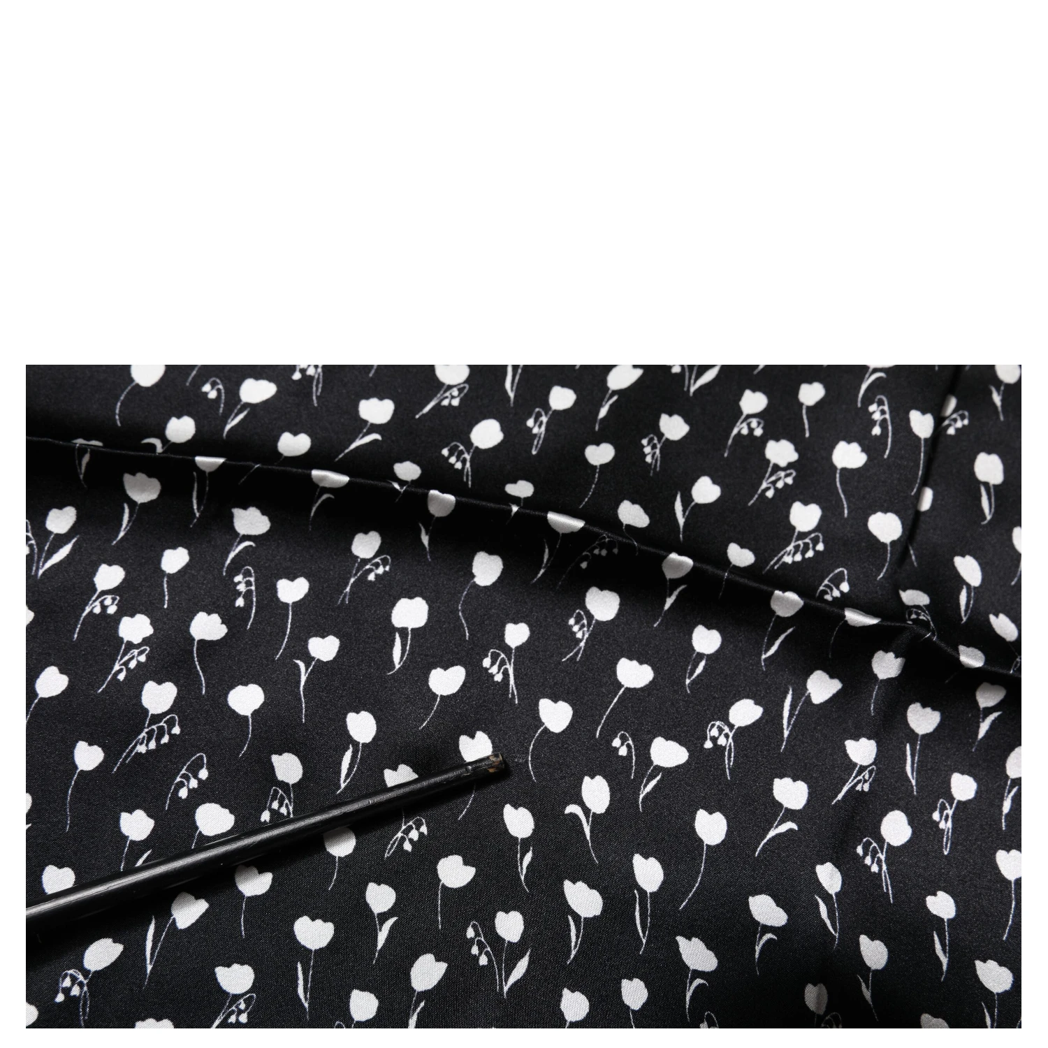 Black Floral Silk Square Wrap Shawl Scarf