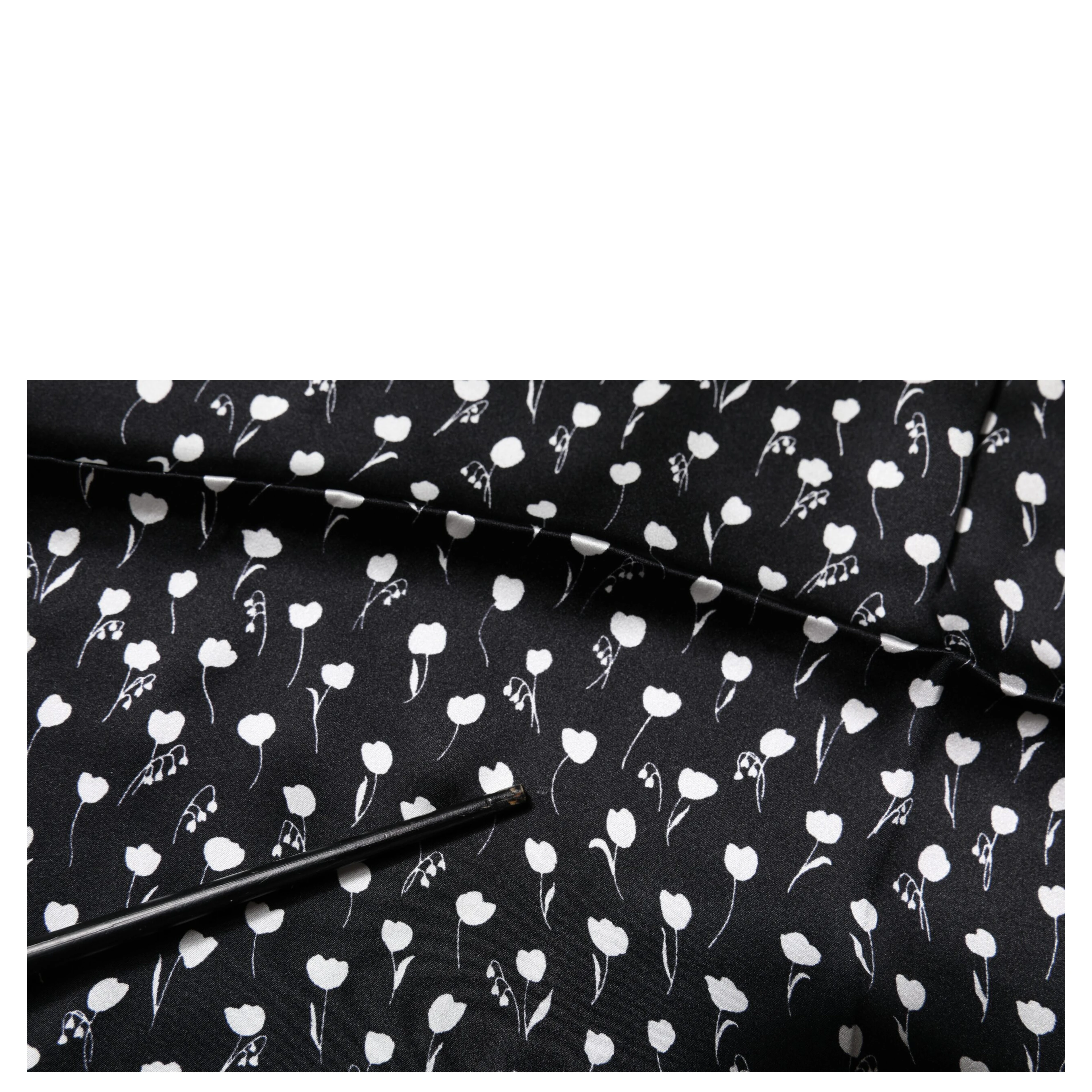 Black Floral Silk Square Wrap Shawl Scarf