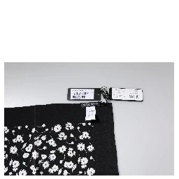 Black Floral Silk Square Wrap Shawl Scarf