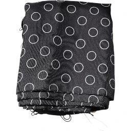 Black Circles Silk Fringes Shawl Wrap Scarf