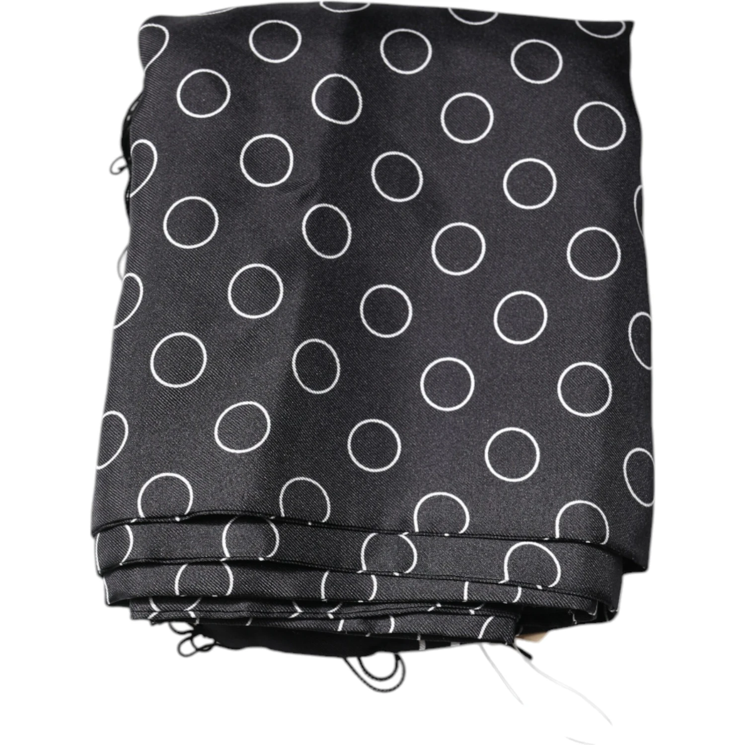 Black Circles Silk Fringes Shawl Wrap Scarf