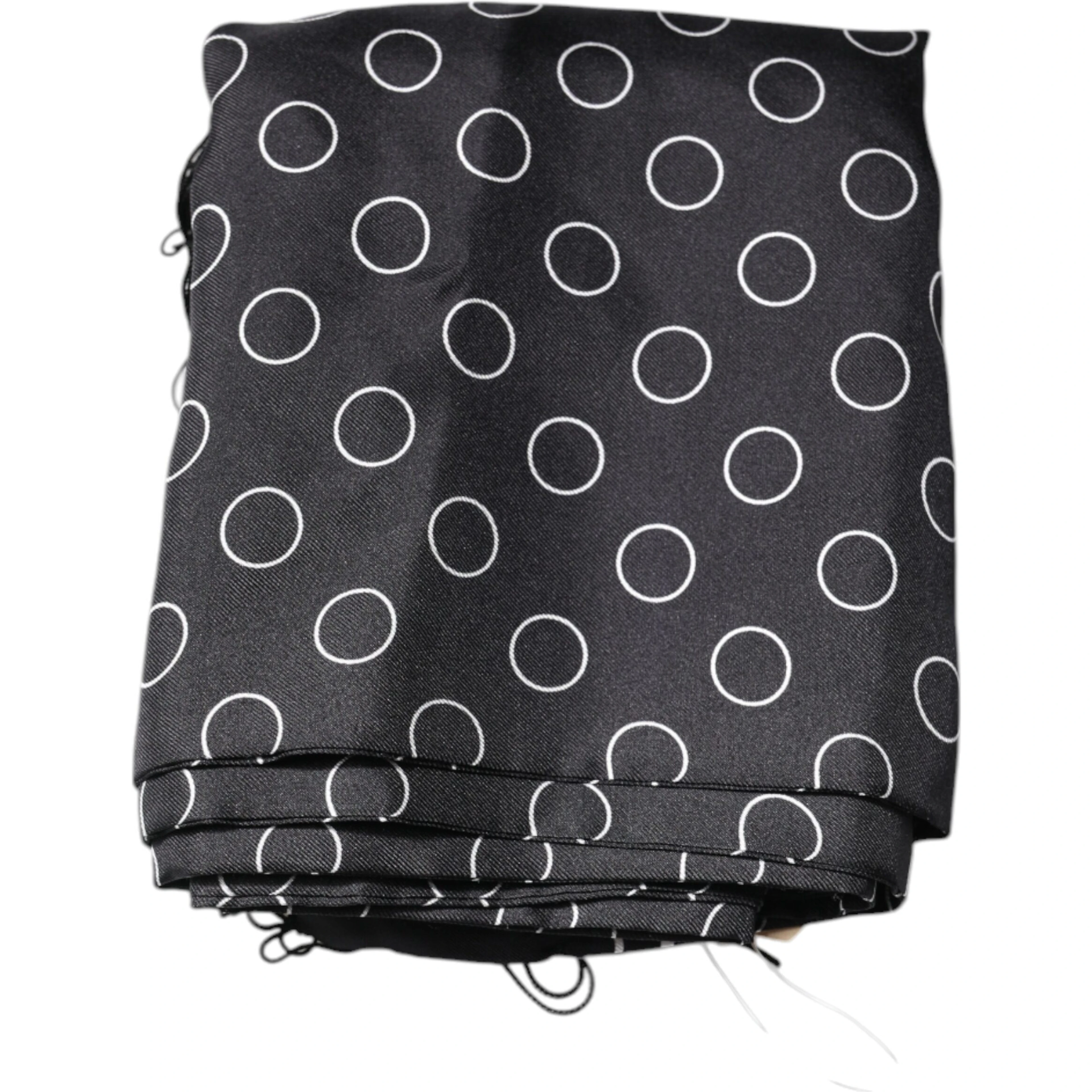 Black Circles Silk Fringes Shawl Wrap Scarf