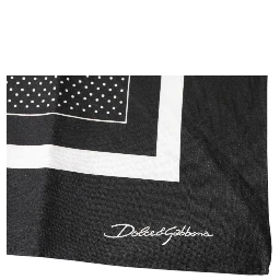 Black Polka Dots Cotton Handkerchief Scarf