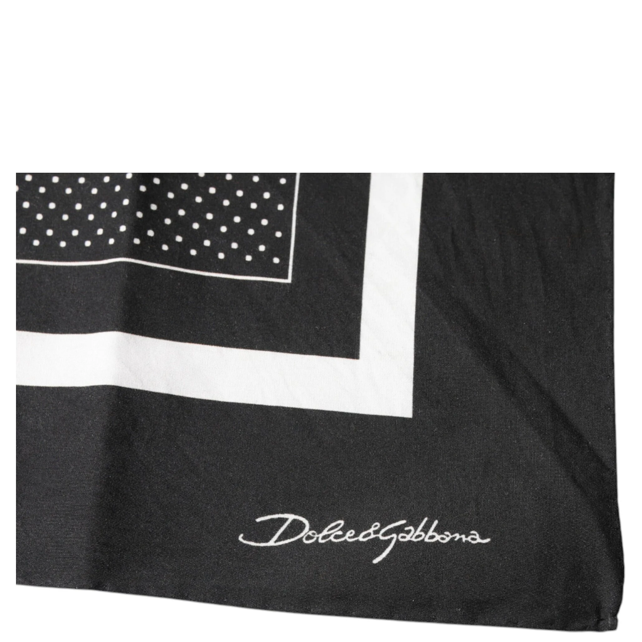 Black Polka Dots Cotton Handkerchief Scarf