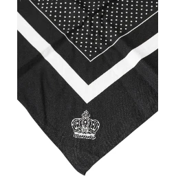Black Polka Dots Cotton Handkerchief Scarf