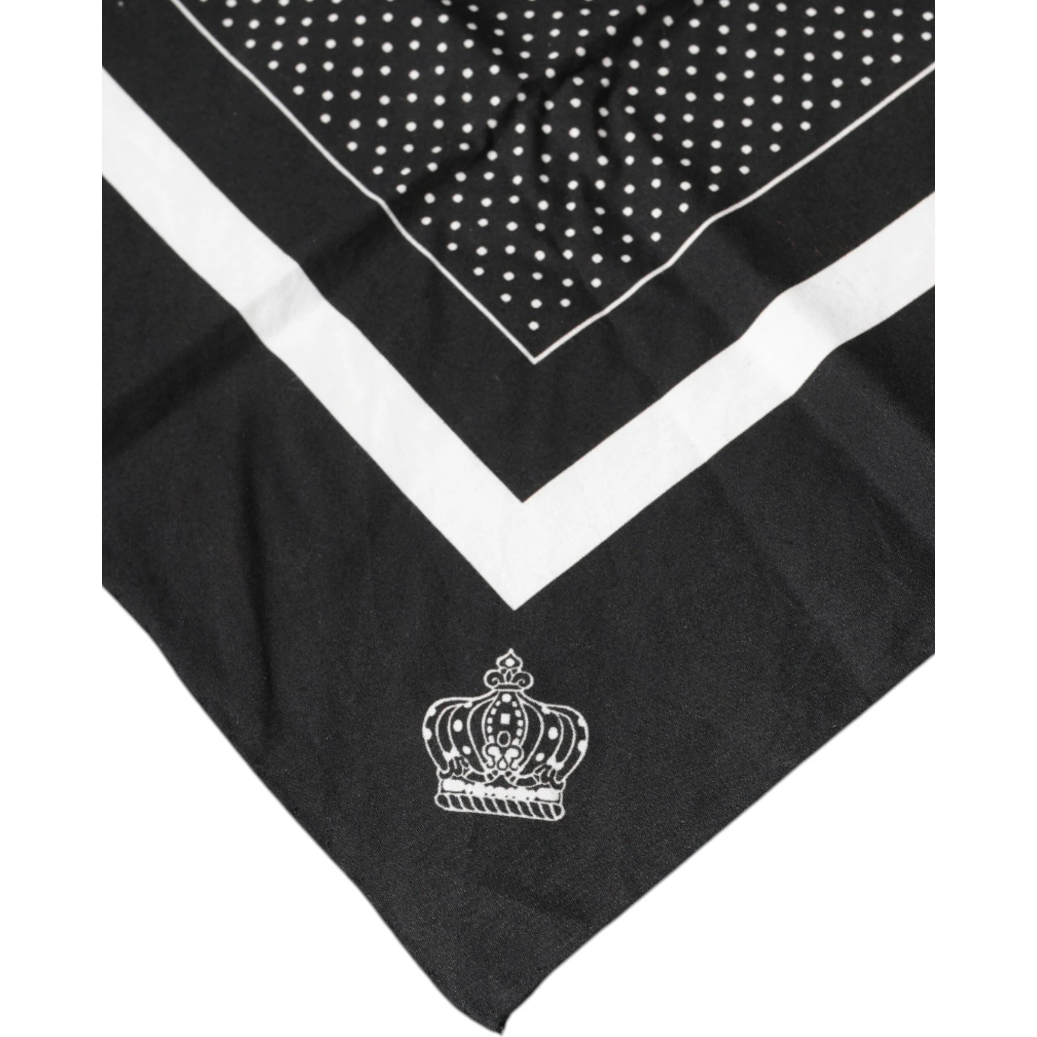 Black Polka Dots Cotton Handkerchief Scarf