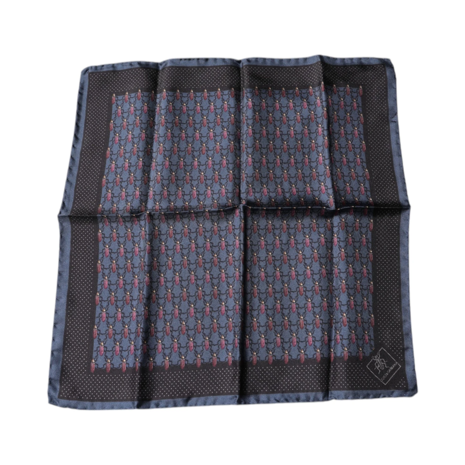 Dark Blue Beetle Square Handkerchief Scarf