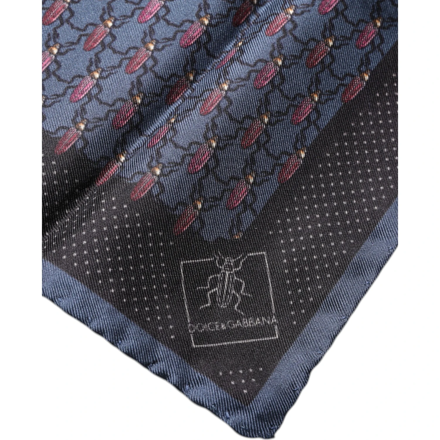 Dark Blue Beetle Square Handkerchief Scarf