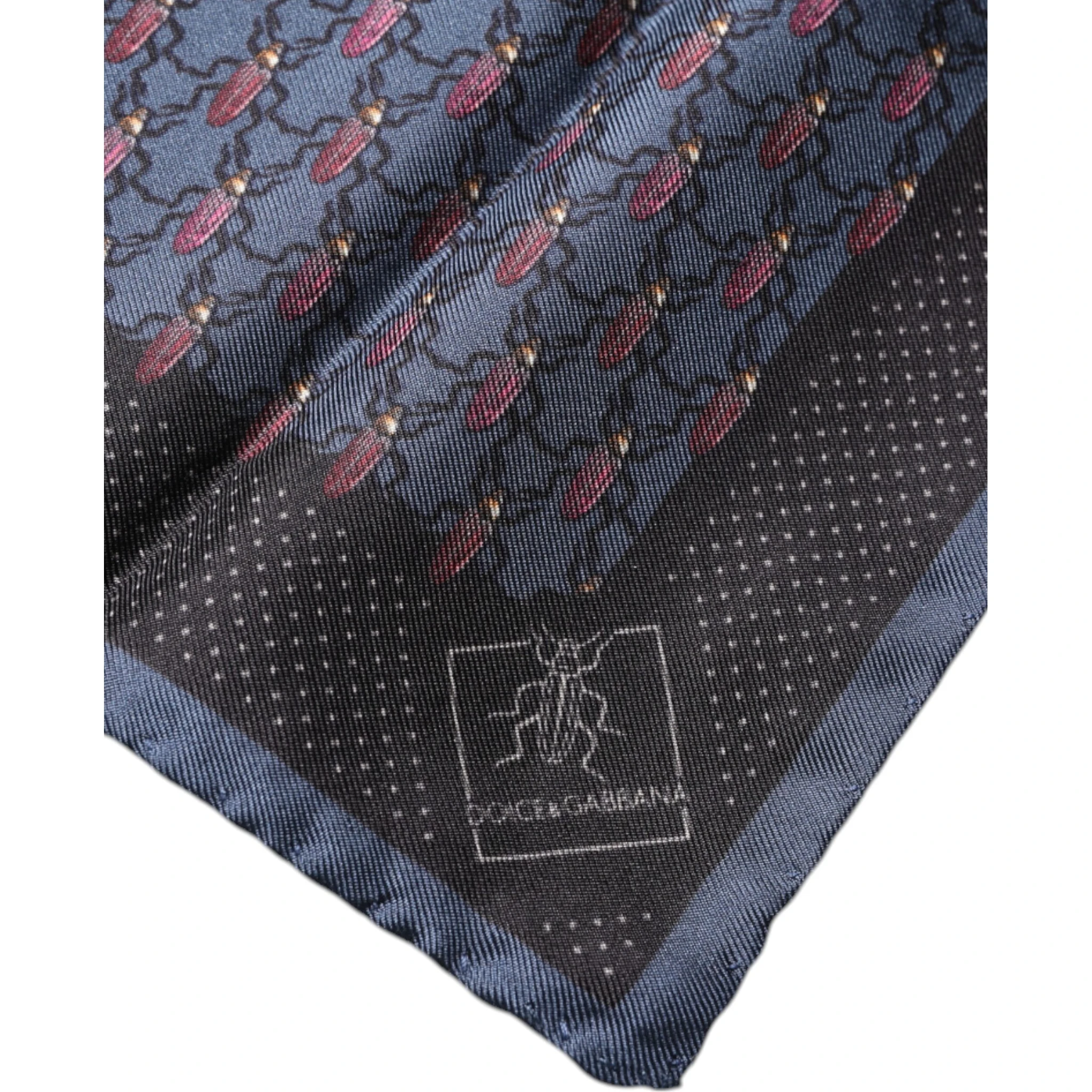Dark Blue Beetle Square Handkerchief Scarf