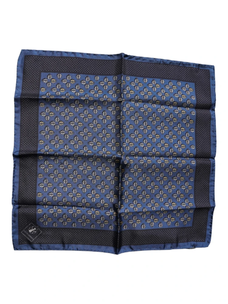 Blue Lady Bug Silk Square Handkerchief Scarf