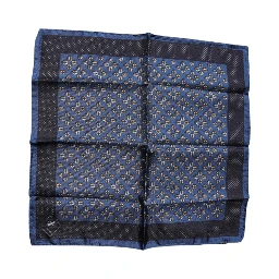 Blue Lady Bug Silk Square Handkerchief Scarf