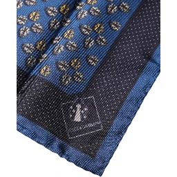 Blue Lady Bug Silk Square Handkerchief Scarf