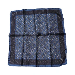 Blue Lady Bug Silk Square Handkerchief Scarf
