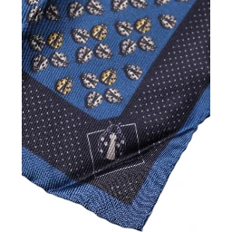 Blue Lady Bug Silk Square Handkerchief Scarf