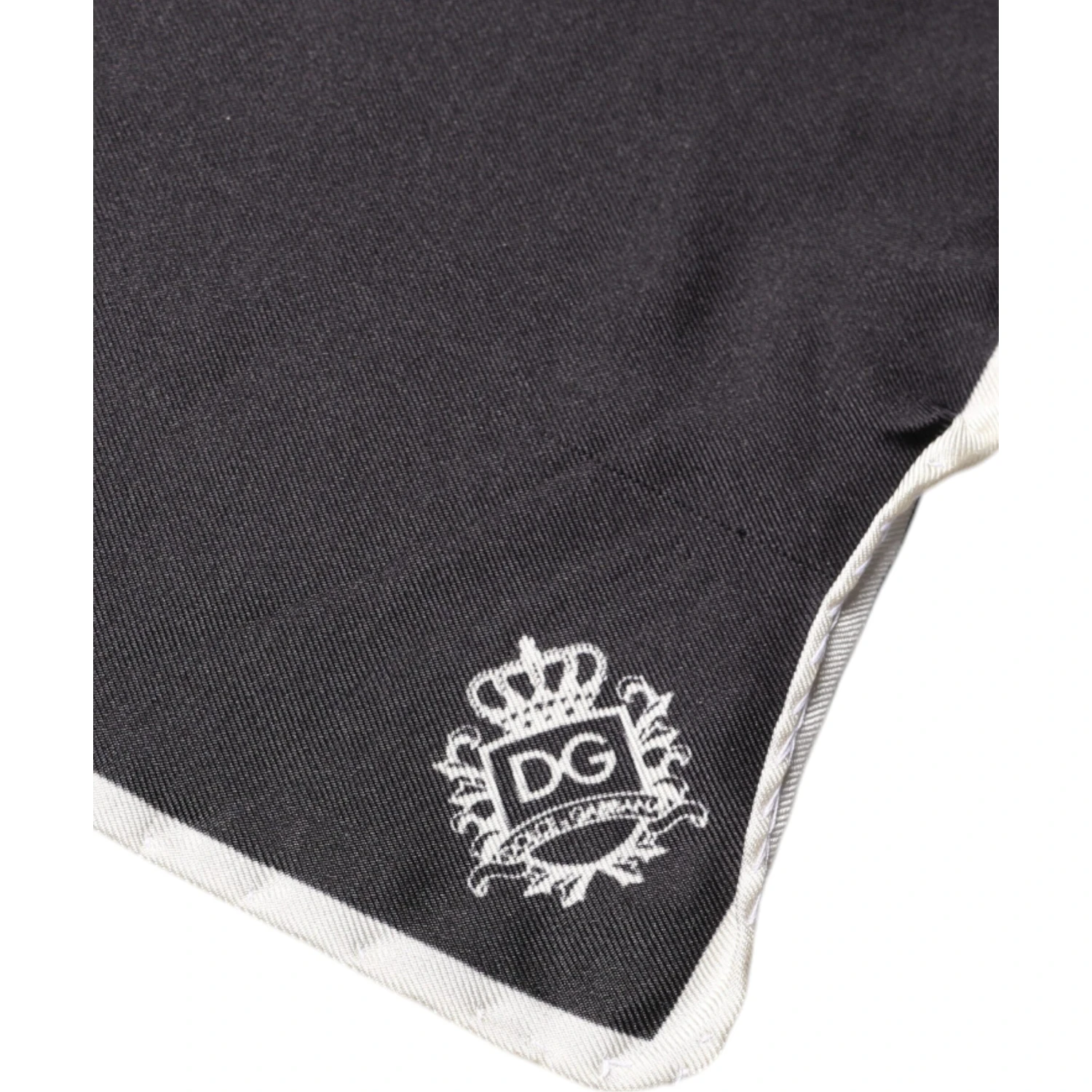 Black Crown Logo Square Handkerchief Scarf