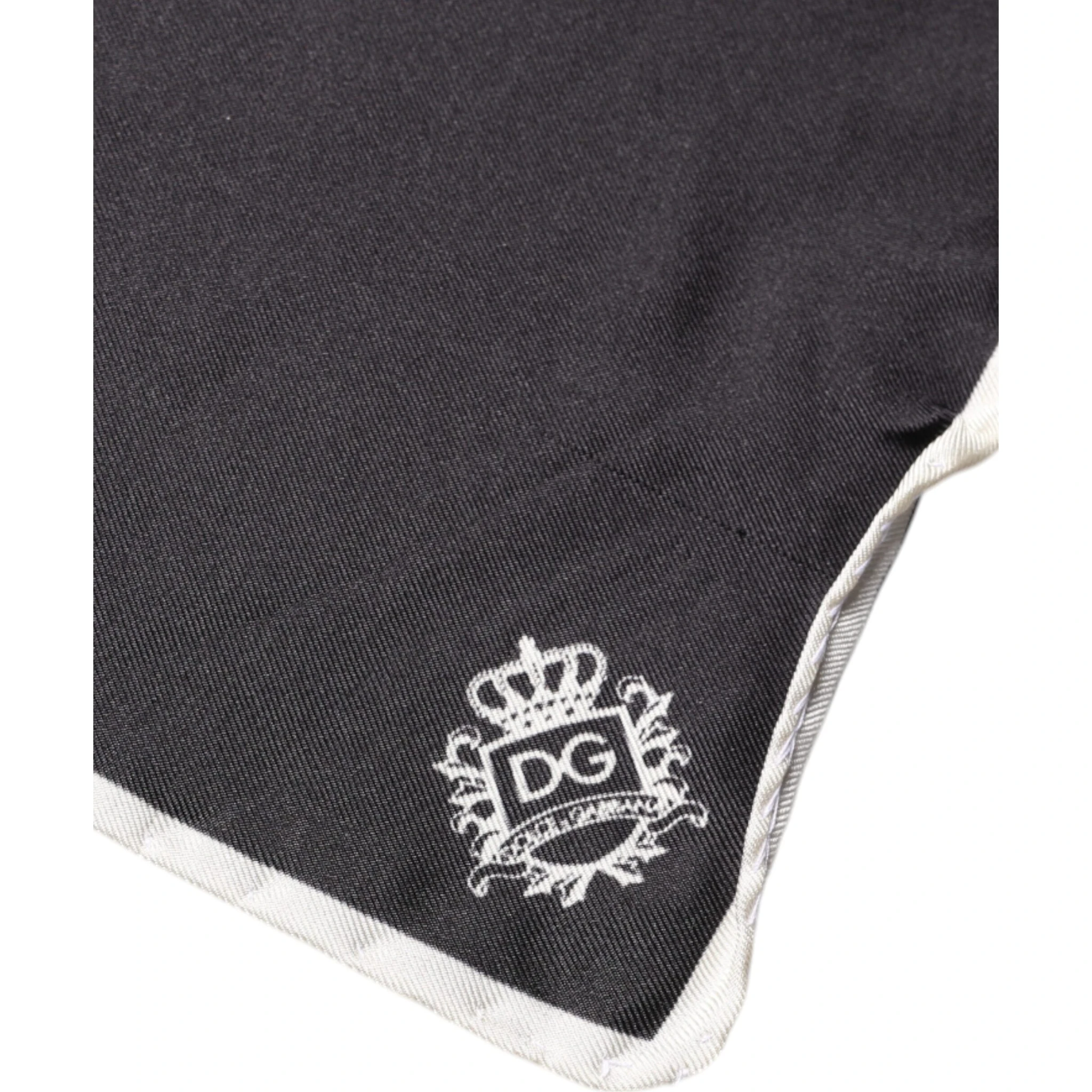Black Crown Logo Square Handkerchief Scarf