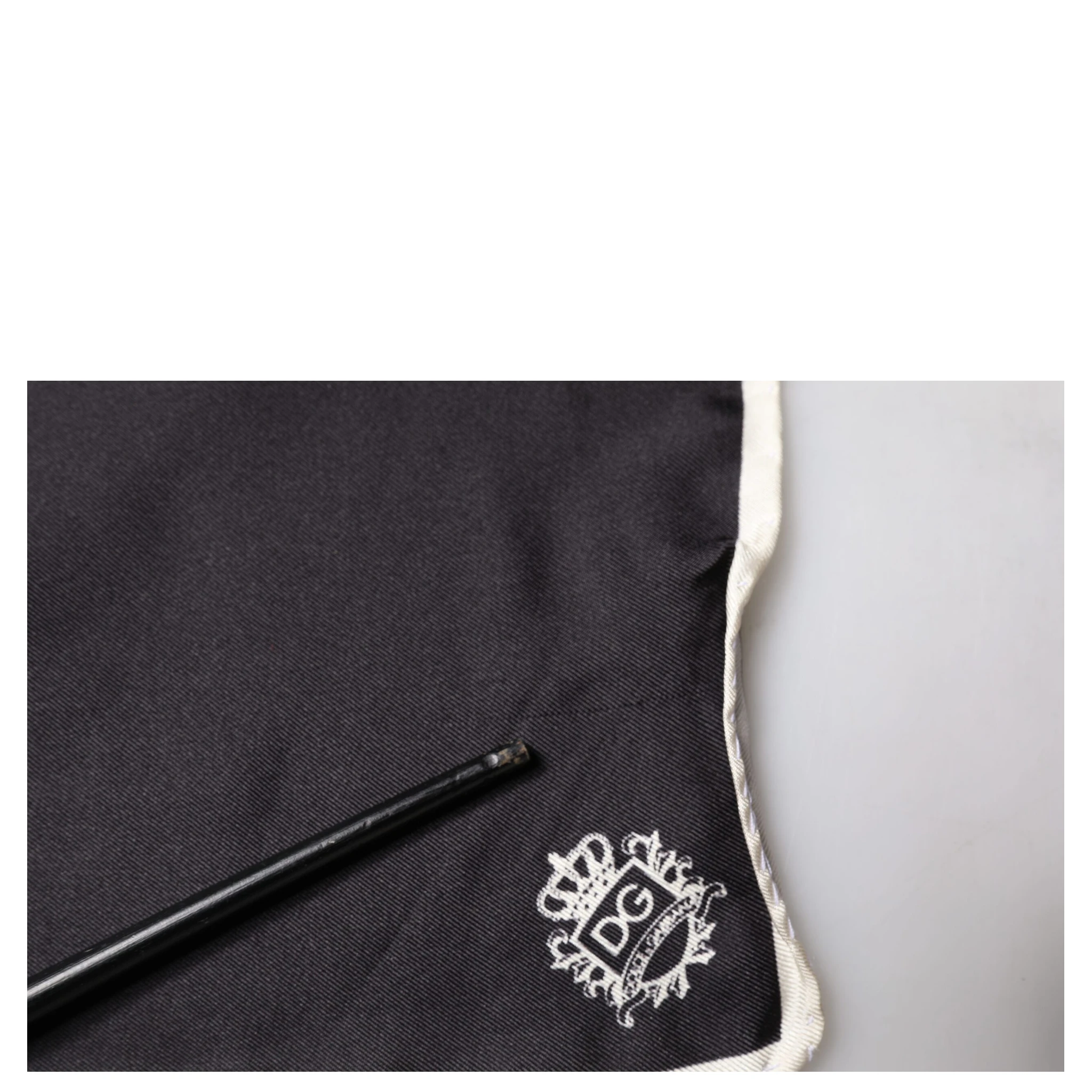 Black Crown Logo Square Handkerchief Scarf