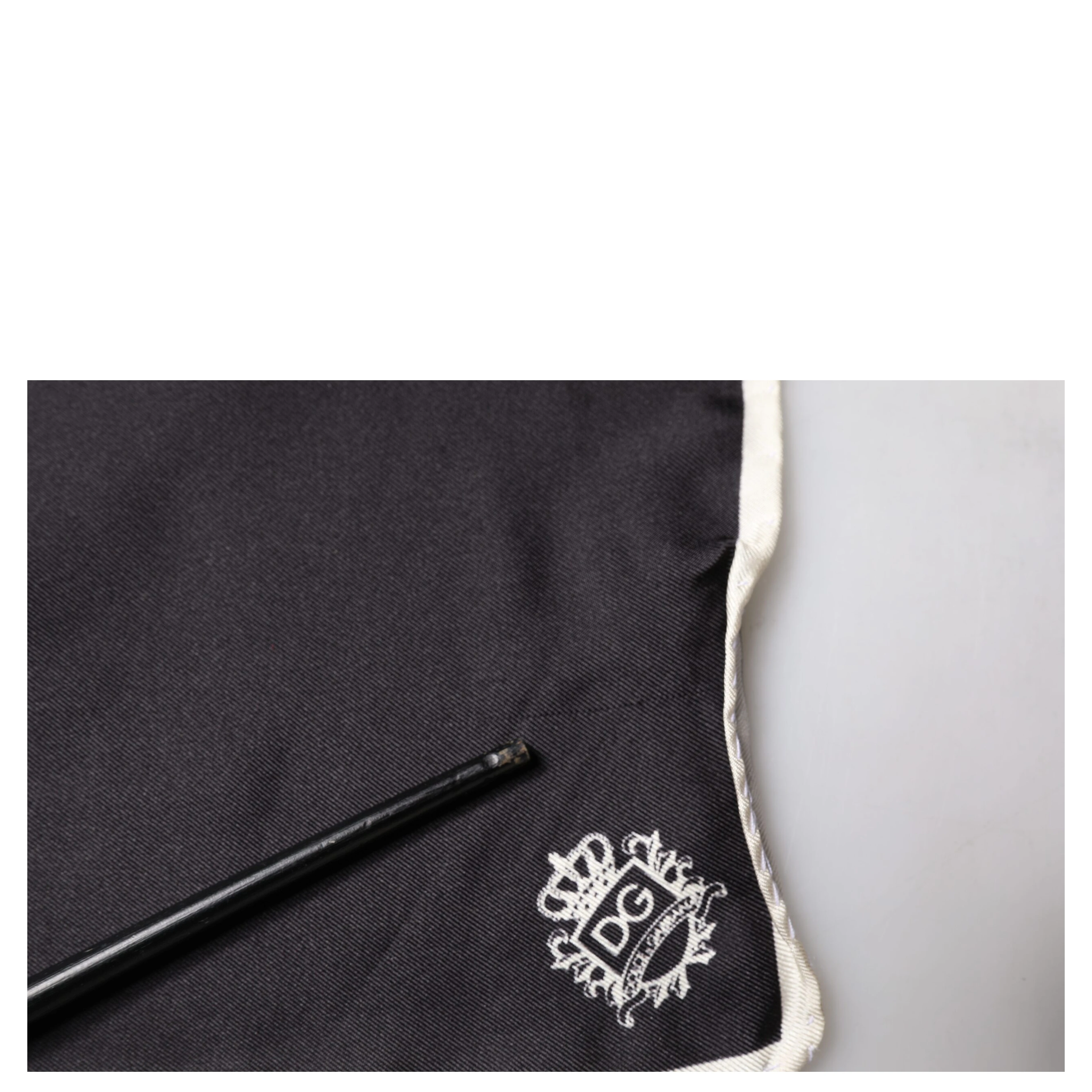 Black Crown Logo Square Handkerchief Scarf