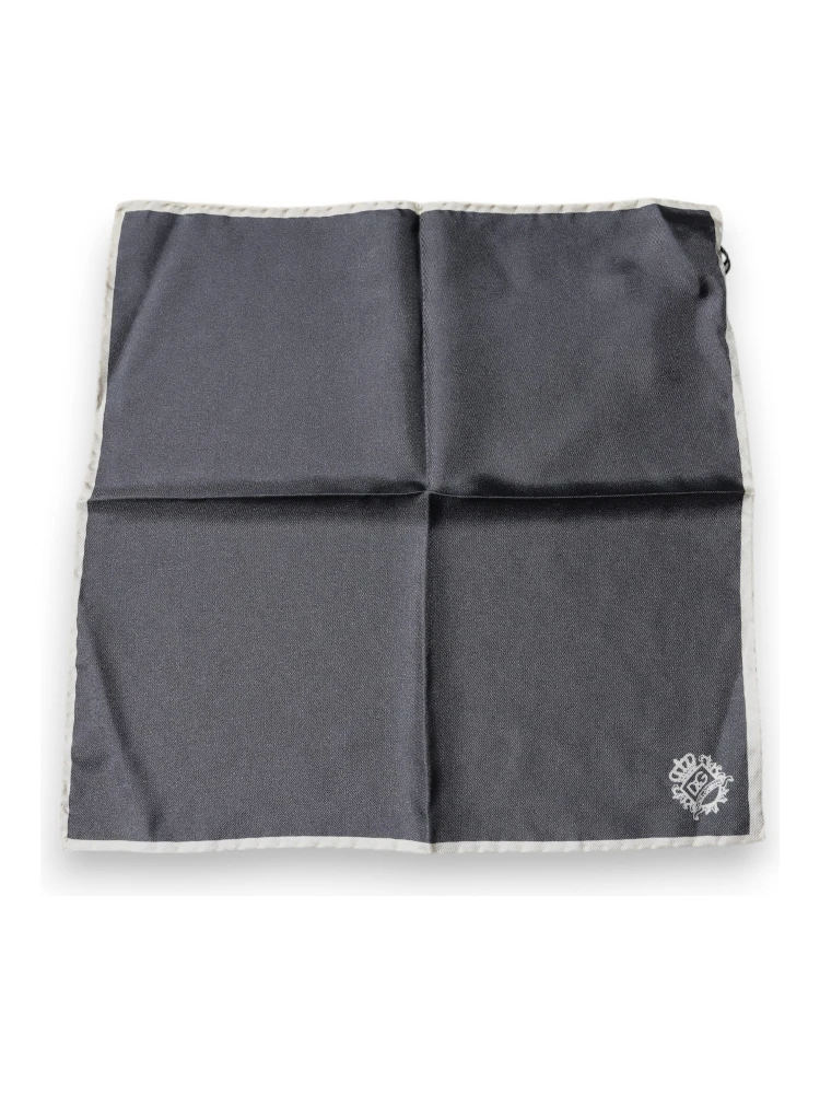 Gray Crown Logo Square Handkerchief Scarf