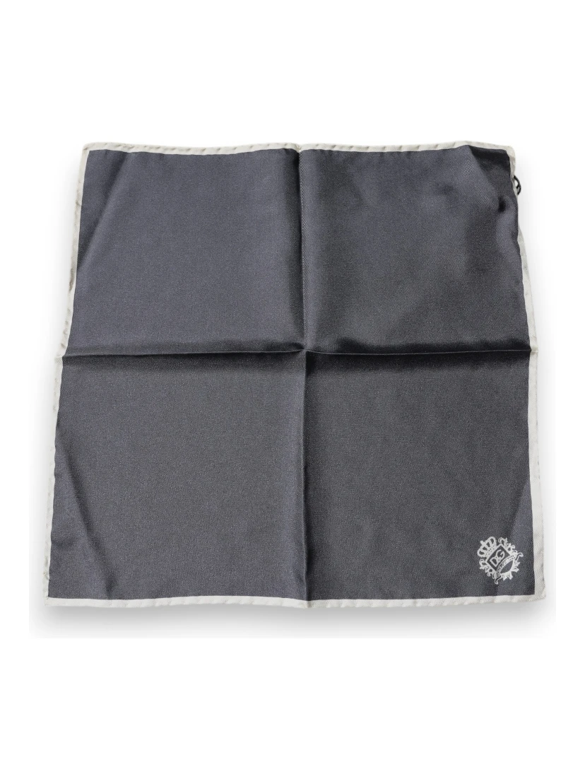 Gray Crown Logo Square Handkerchief Scarf