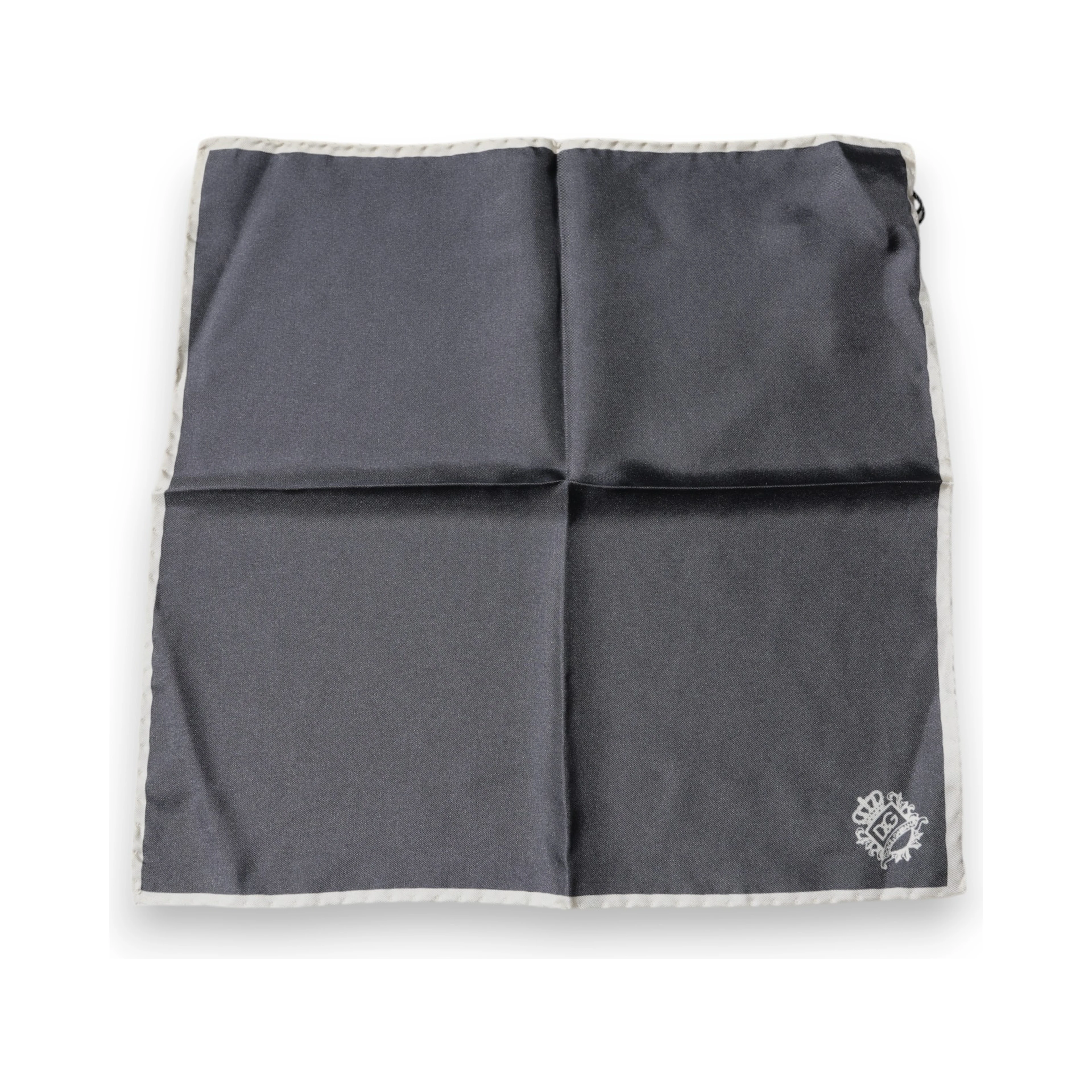 Gray Crown Logo Square Handkerchief Scarf