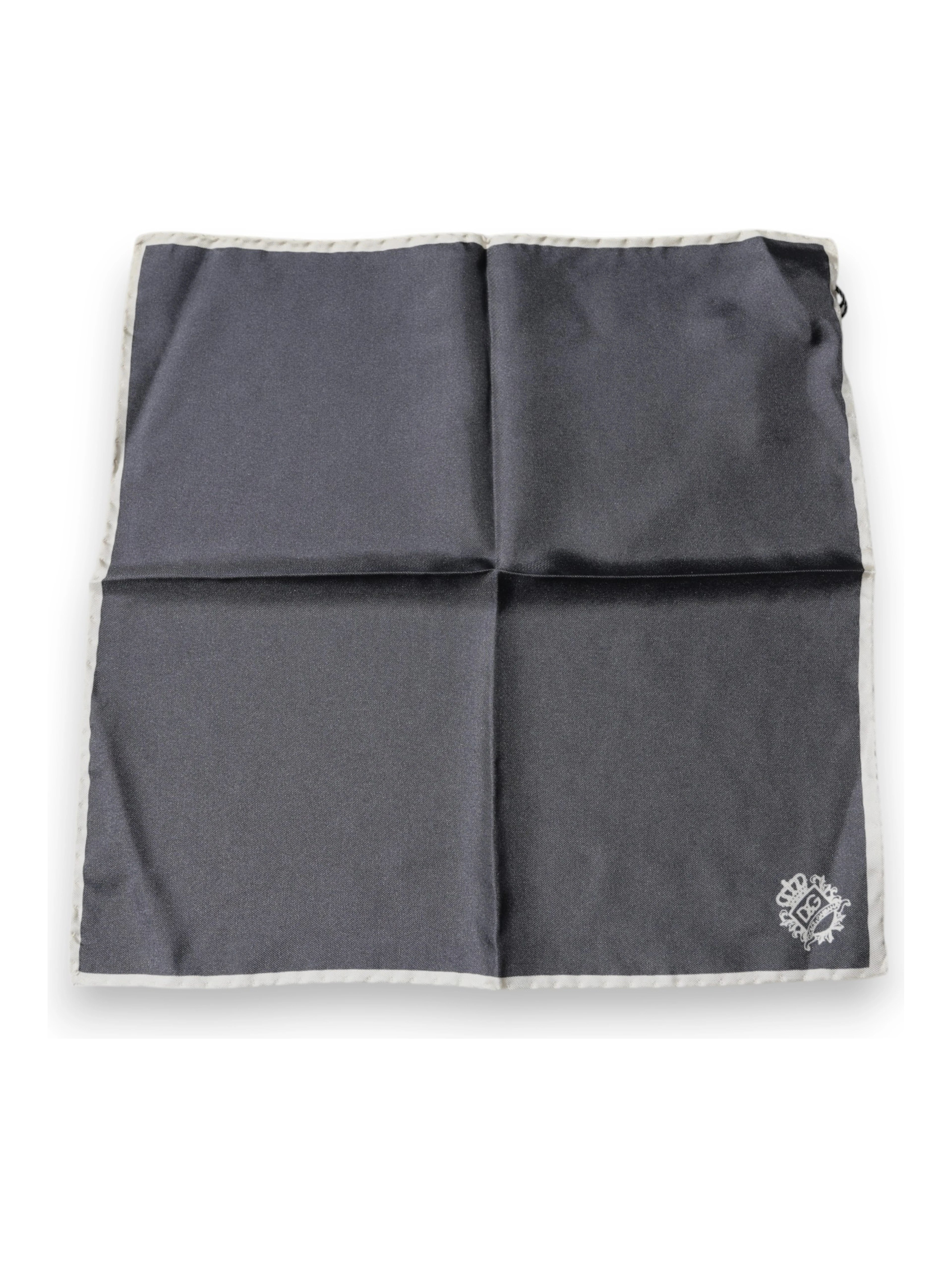 Gray Crown Logo Square Handkerchief Scarf