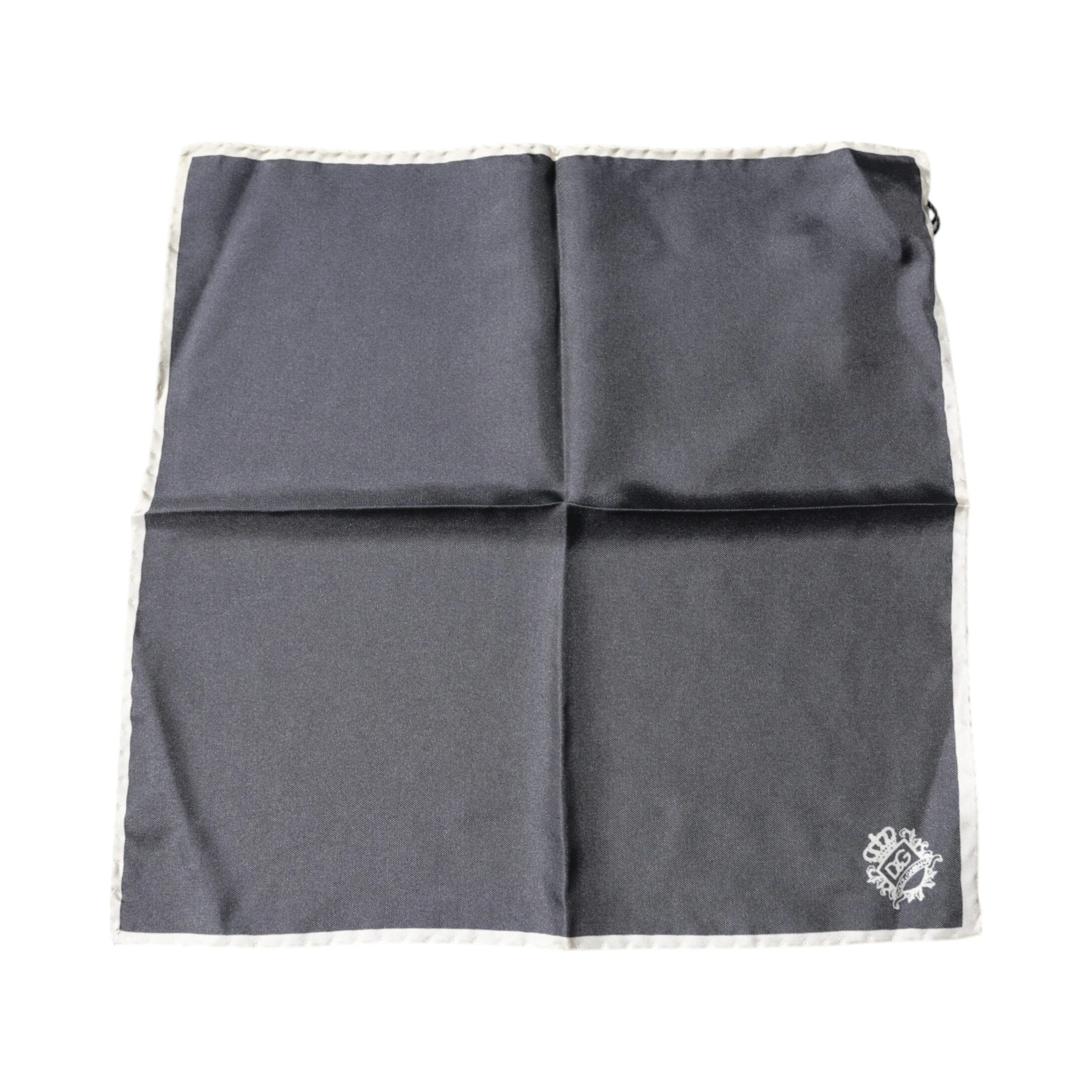 Gray Crown Logo Square Handkerchief Scarf