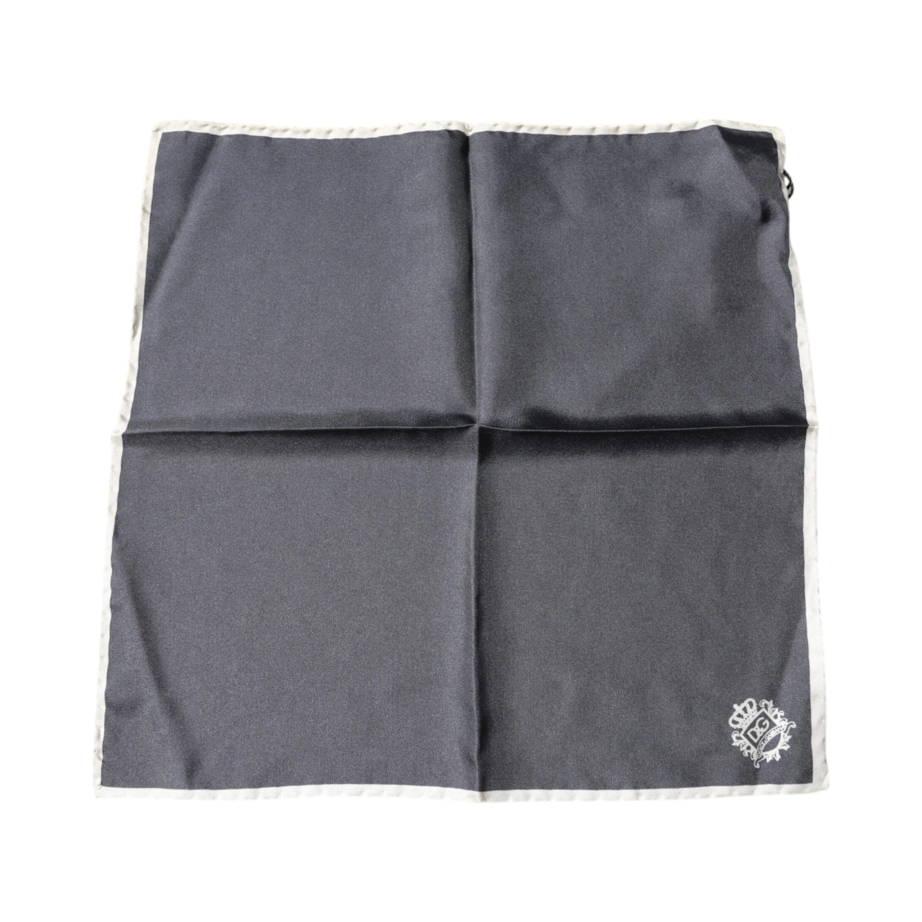 Gray Crown Logo Square Handkerchief Scarf
