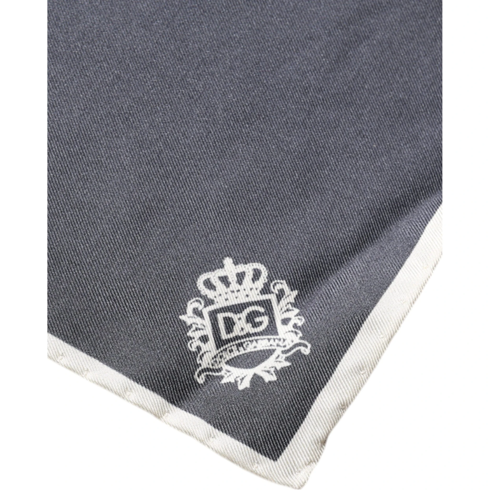 Gray Crown Logo Square Handkerchief Scarf