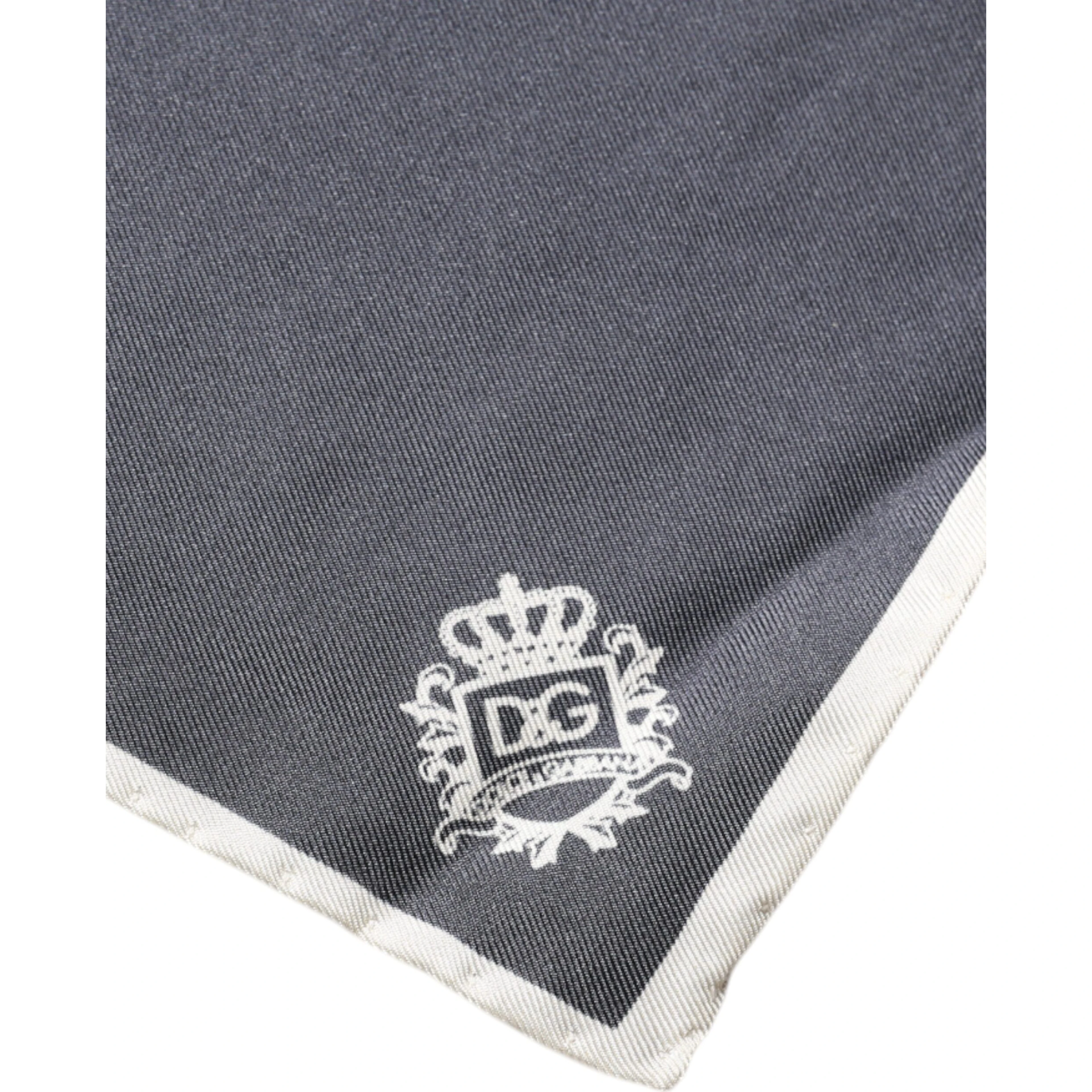 Gray Crown Logo Square Handkerchief Scarf