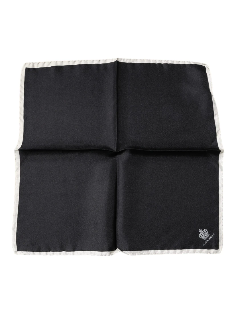 Black Crown Logo Square Handkerchief Scarf