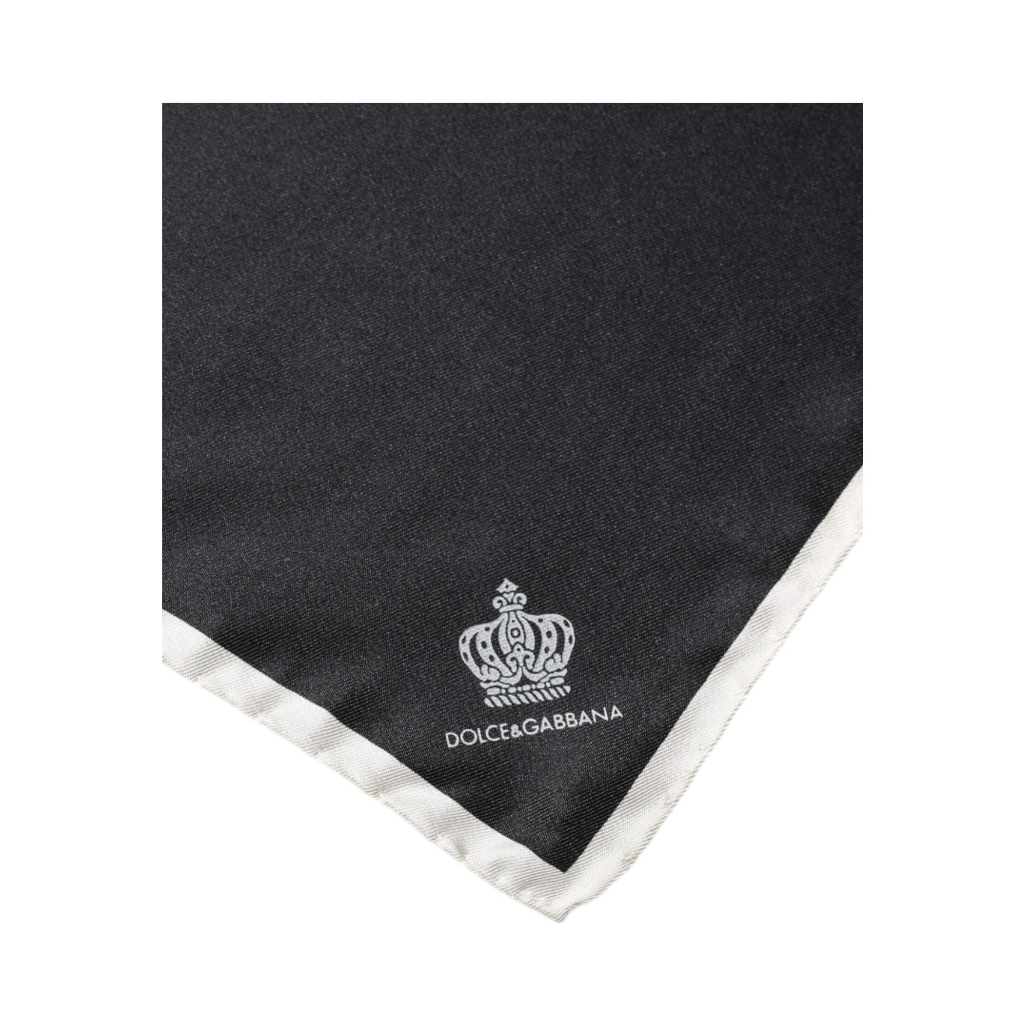 Black Crown Logo Square Handkerchief Scarf