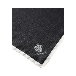 Black Crown Logo Square Handkerchief Scarf