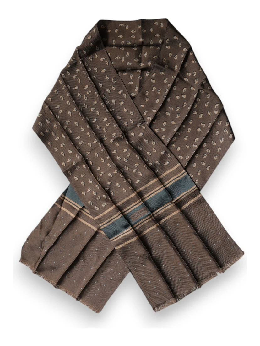 Brown Fantasy Silk Neck Wrap Shawl Scarf