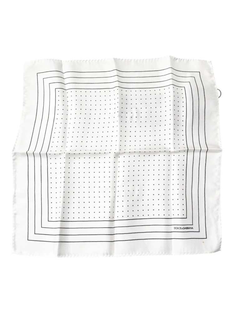 White Polka Dots Square Handkerchief Scarf