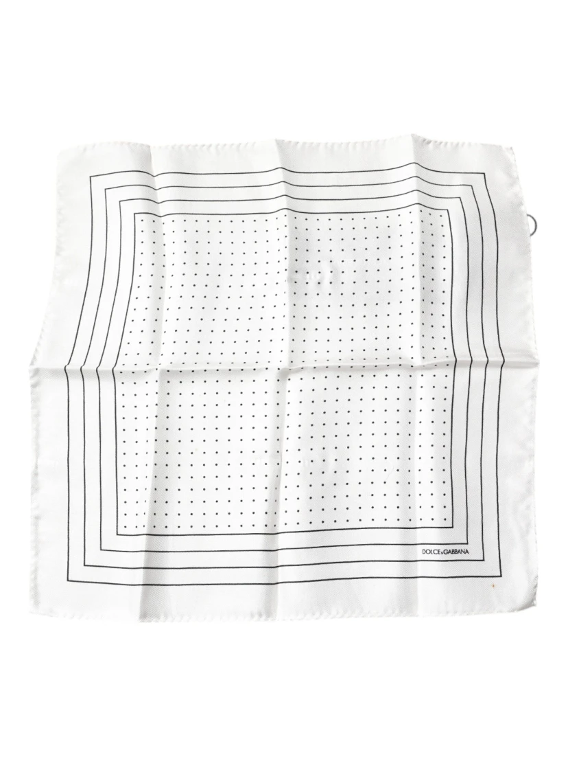 White Polka Dots Square Handkerchief Scarf